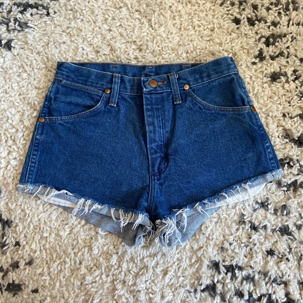 Wrangler dark wash jean shorts